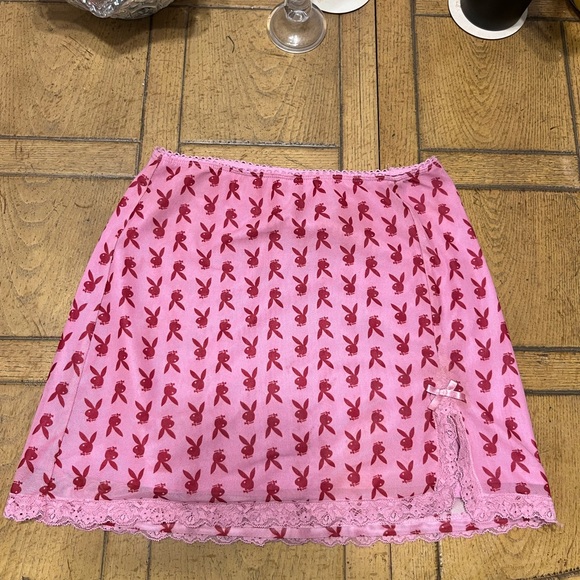 PLAYBOY Dresses & Skirts - PLAYBOY by Pacsun Pink Bunny Print Mini Skirt